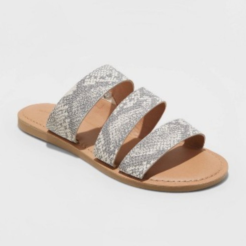 Sammi Snake Print Slide Sandals